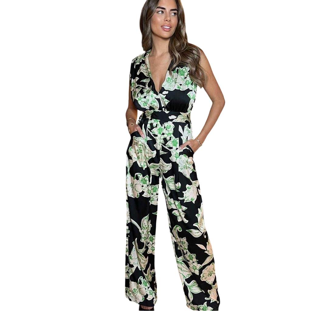 AX Paris Womens/Ladies Floral V Neck Sleeveless Jumpsuit
