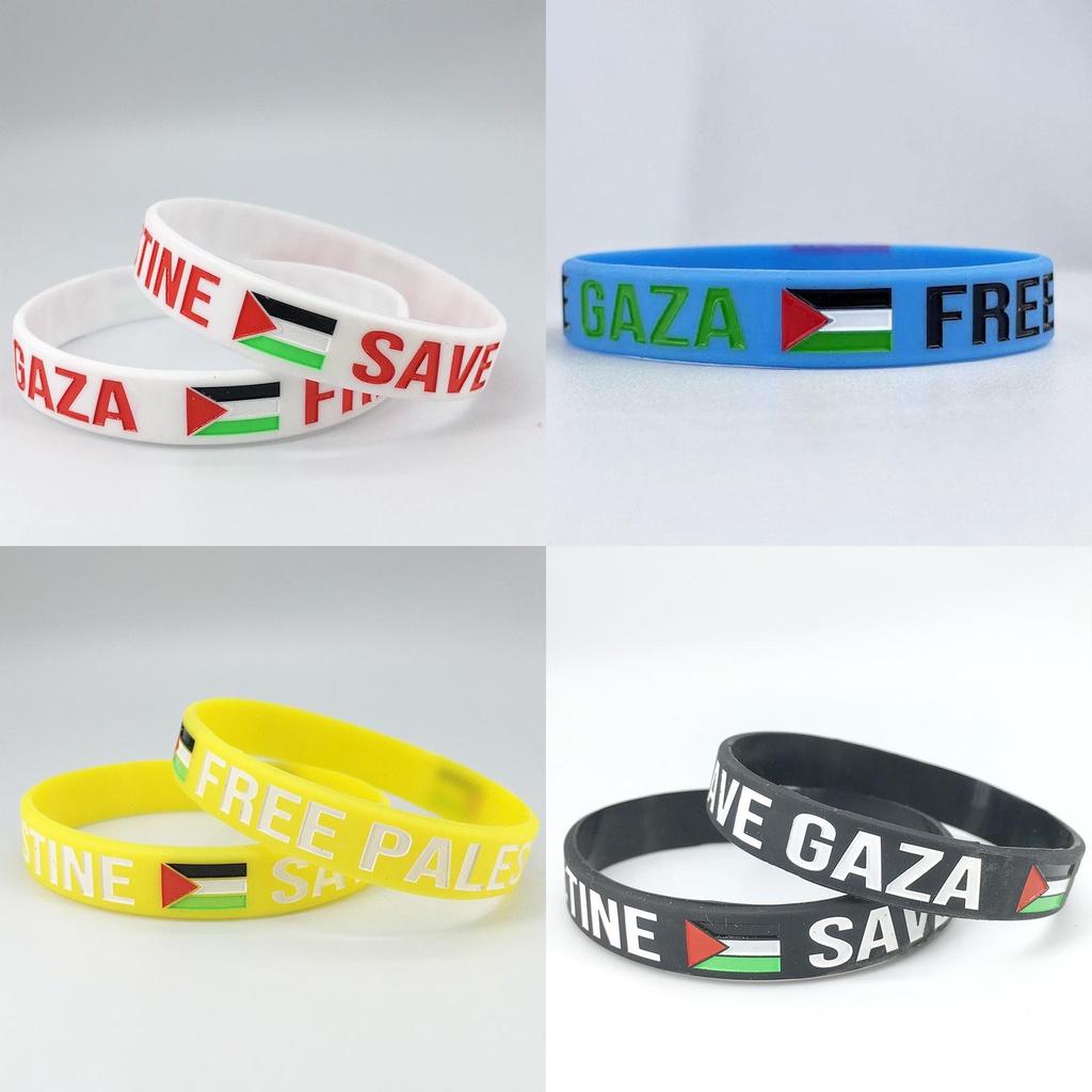 Free Palestine Commemorative Silicone Bracelet With Geometric Design Environmentally Friendly