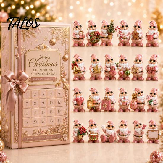 Weihnachts-Adventskalender 2024 2026 Nussknacker-Kalender, 24-teiliges Acryl-Schmuckset mit klassischer festlicher Dekoration für Zuhause Soldatenfiguren,