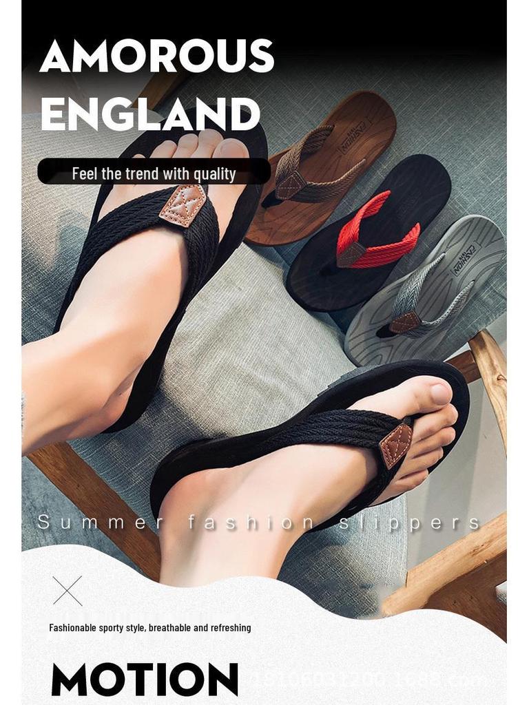 Șlapi de Plajăvara Trendy Antiderapanti pentru Bărbați 2022 | Sandale cu Clips pentru Degetele Picioarelor Stil Coreean