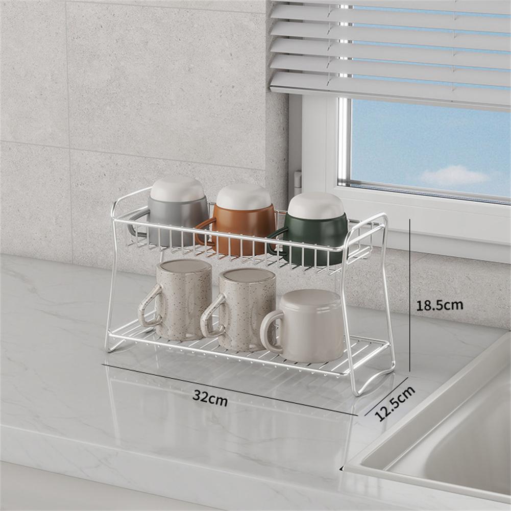 Stainless Steel 2Tier Spice Rack Standing Seasoning Holder For Kitchen Countertop Kitchenware Rack 32x12.5x18.5cm,39.9x16x18.5cm