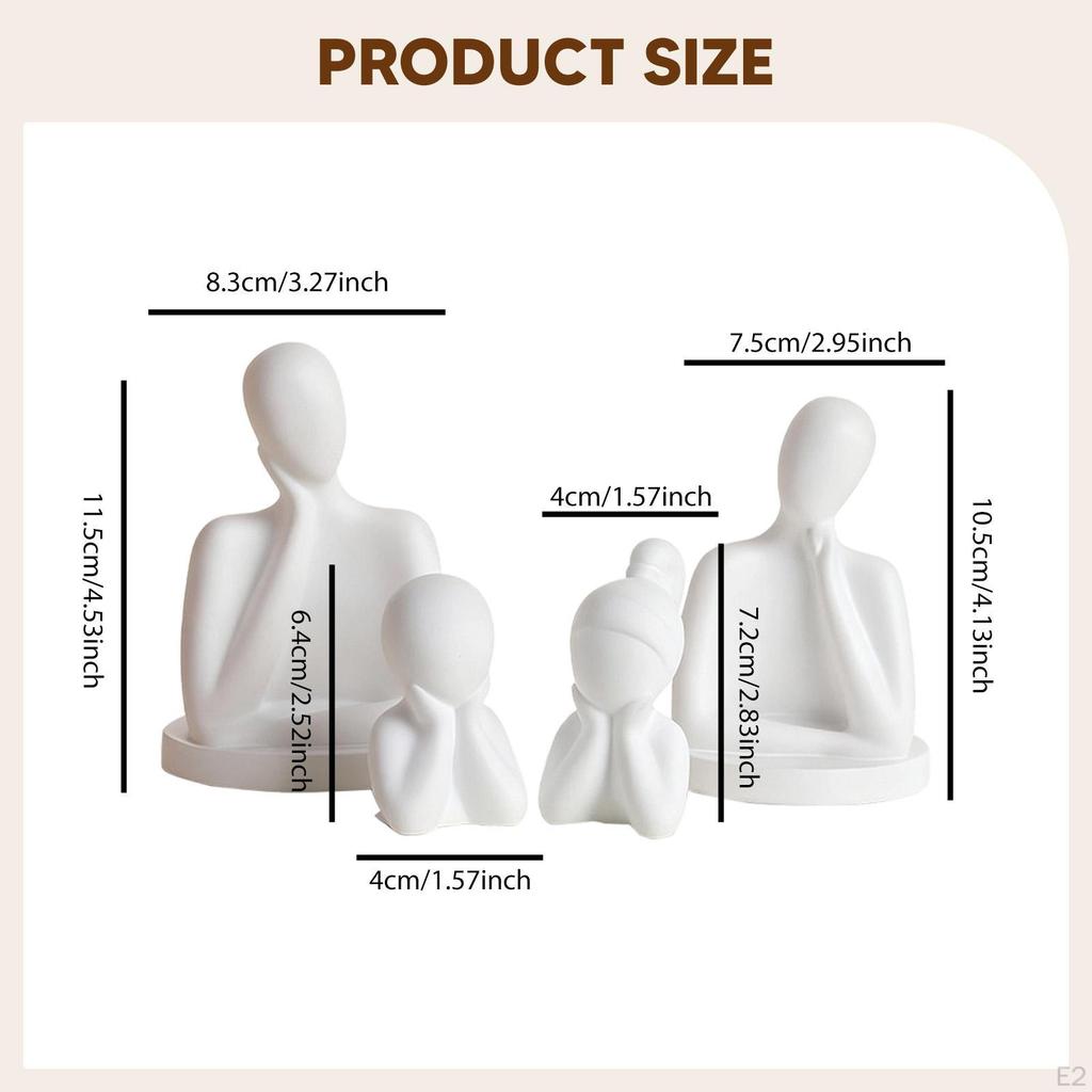 Family Figurines Statue Abstract Ornament Desk Decoration Thinking Sculpture for Bedroom Table