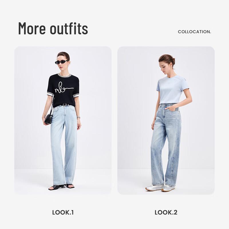 Navigare Women's Vintage Washed Denim Banana Jeans