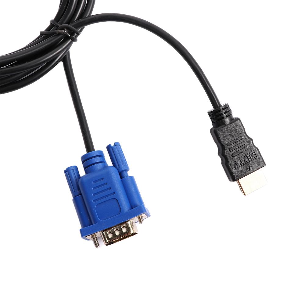 Gold-plated Connector 1.8m 1m 3m 5m Male To Male HD 1080P HDTV Converter HDMI To VGA Cable Adapter