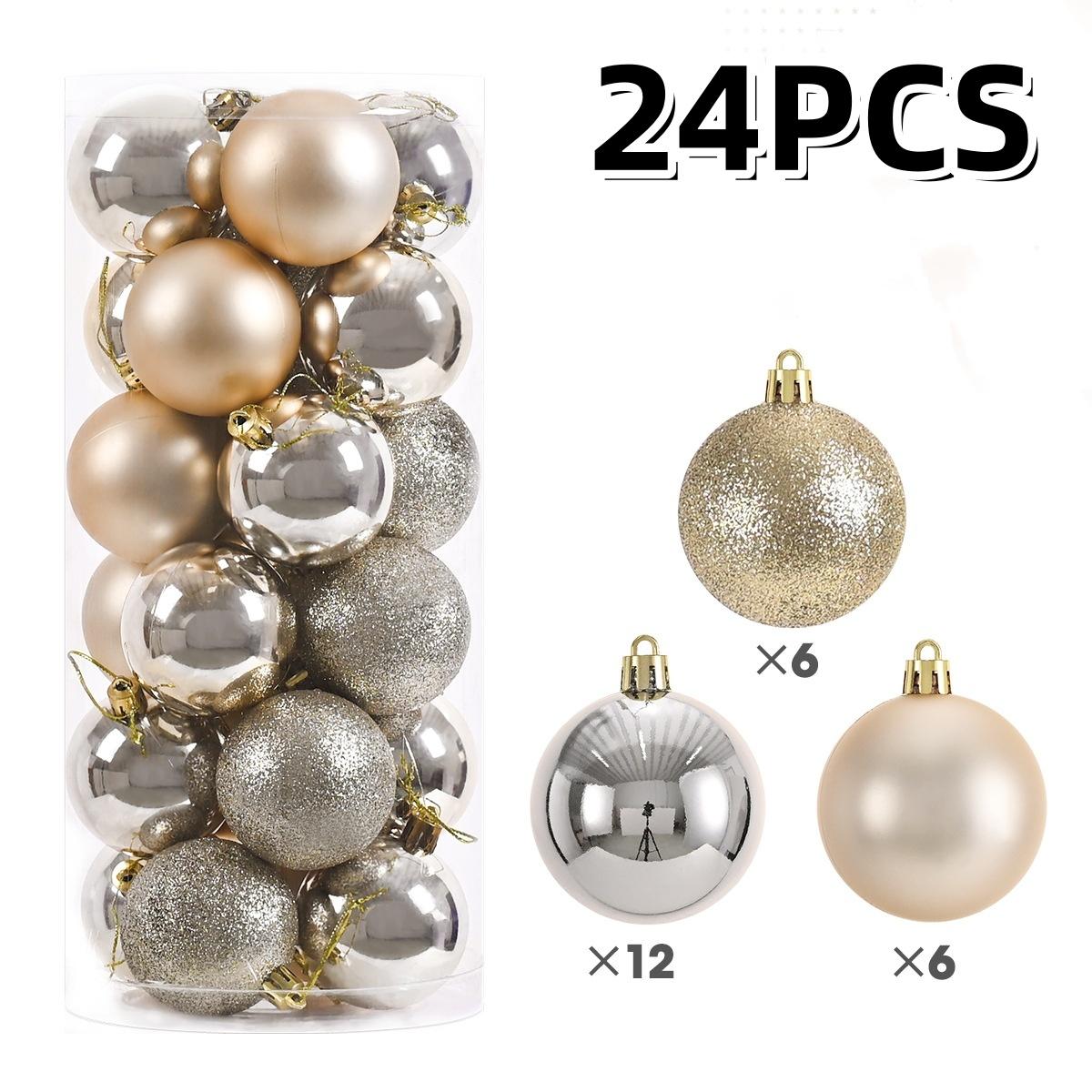

24 шт. 3/4 см рождественские шары украшения елка подвесной пластиковый золотой красный шар для свадьбы дома вечеринки Новый год 2025 Декор 3CM шампанского