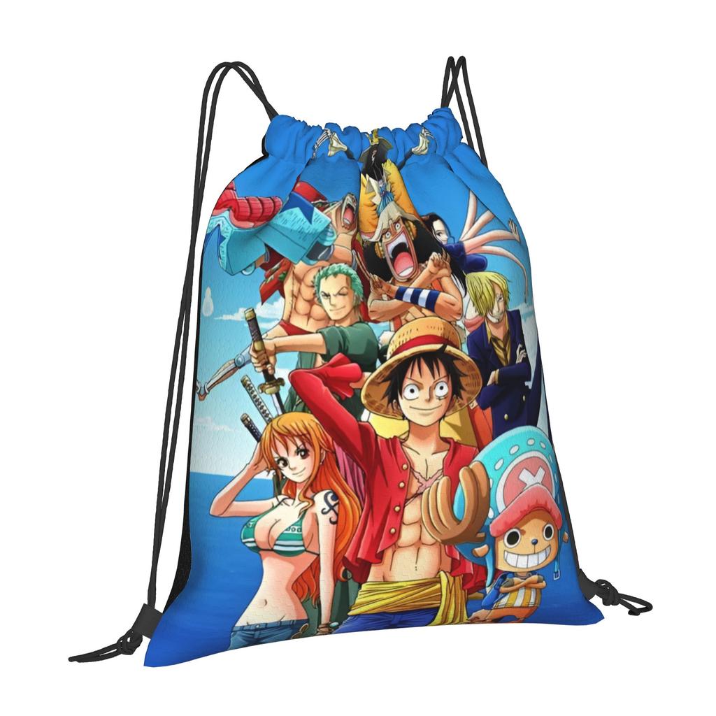Custom One Pieces Drawstring Backpack Bags Men Women Lightweight Manga Gym Sports Sackpack Sacks for Shopping