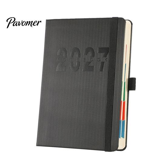 Personal Productivity Diary 2027 A5 Daily Planner, Vertical Grain Hardcover 320 Page Thick Paper Writing Journal Schedule Notebook, English