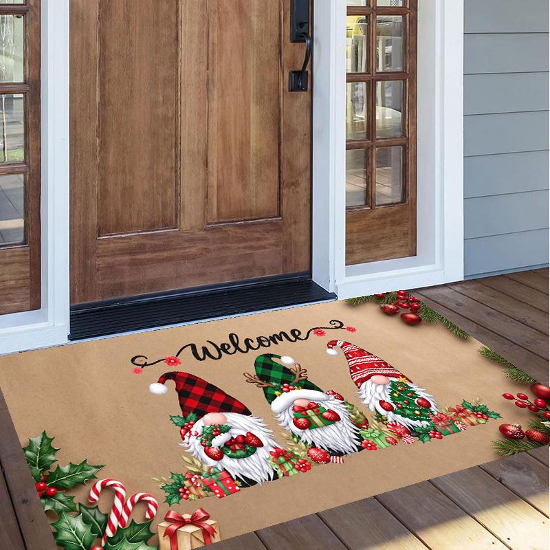 Christmas Pattern Square Area Rug Comfort Indoor Floor Carpet For Home Holiday Gift