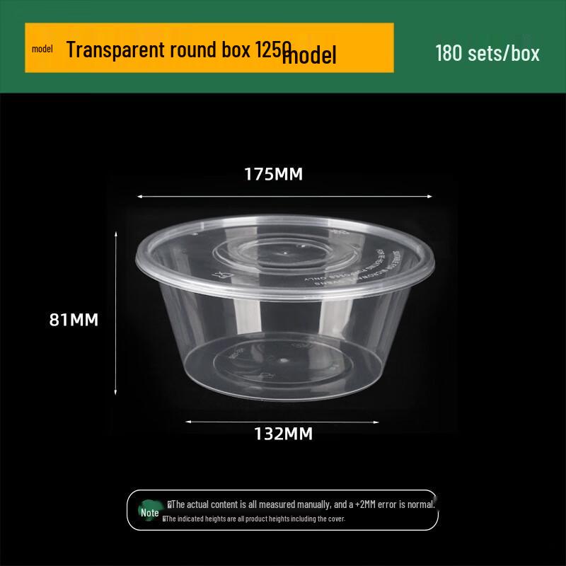 Disposable Transparent Plastic Round Food Containers with Lids