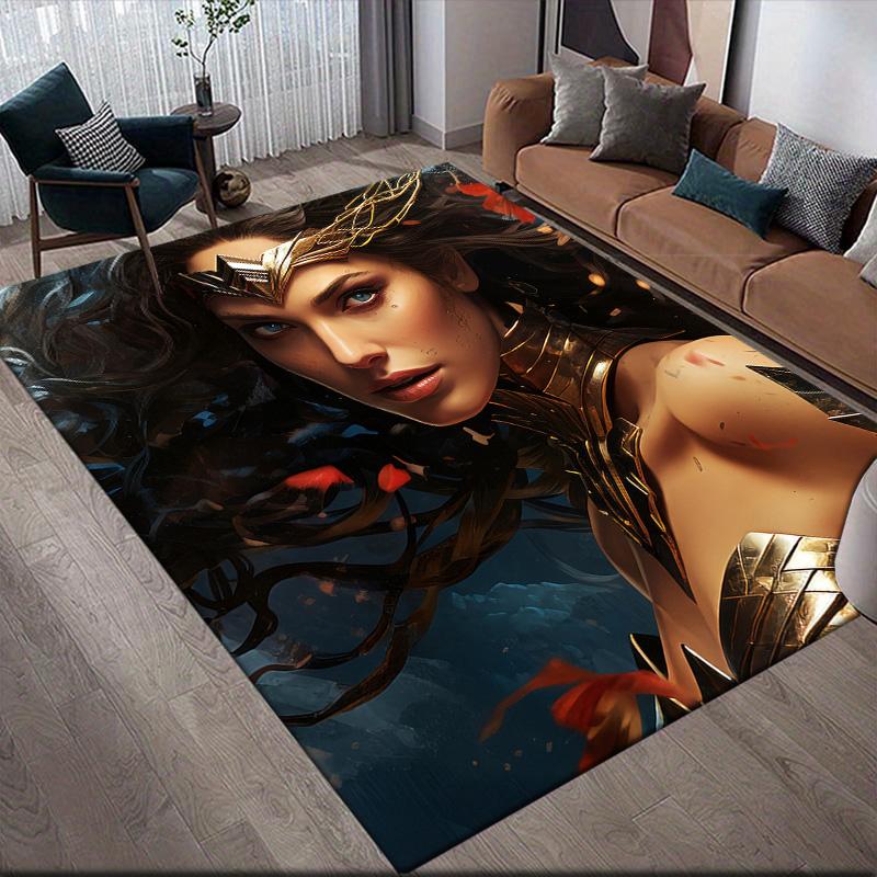 Wonder Woman Anti-Slip Rug, Rectangular Carpet for Home Bedroom & Game Room
