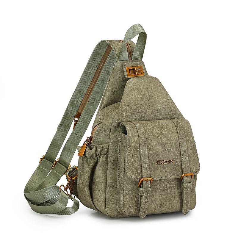 PU Damen Retro Brusttasche Mehrzweck Große Kapazität Umhängetasche Leichter Rucksack