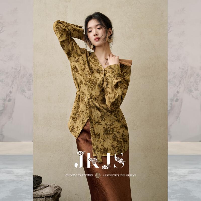 

JK&JS Huaman zhi Рубашка в цветочный принт в новом китайском стиле XL