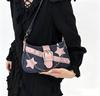 Y2k Fashion Women's Handbags Stars Pattern Cool Girls Underarm Bag Fashion Female Small Shoulder Bags Chain Tote Purses