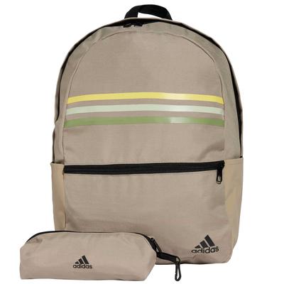 Adidas Classic Horizontal 3-Stripes Backpack, Unisex Brown Backpack