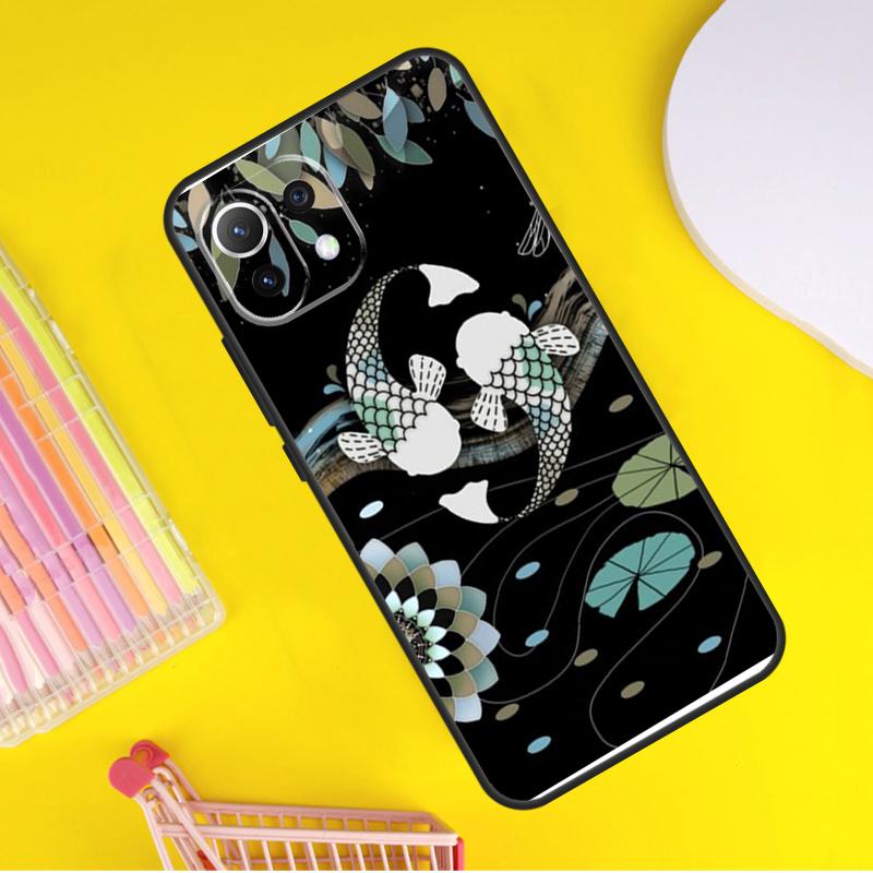 Koi Carp Fish Yin Yang Cover For Xiaomi 14 Ultra 13 11T 12T 13T 14T Pro POCO X7 X6 Pro X3 X5 F3 F5 M6 F6 Pro Case