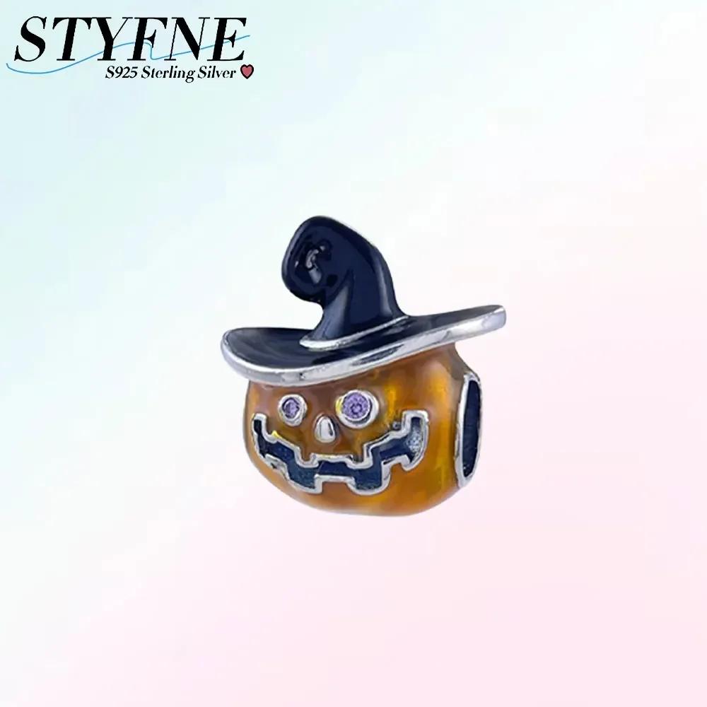 Original Halloween Series Magic Pumpkin Beads Copper Fit Bracelet Diy Jewelry Accessories Making Gift For Women