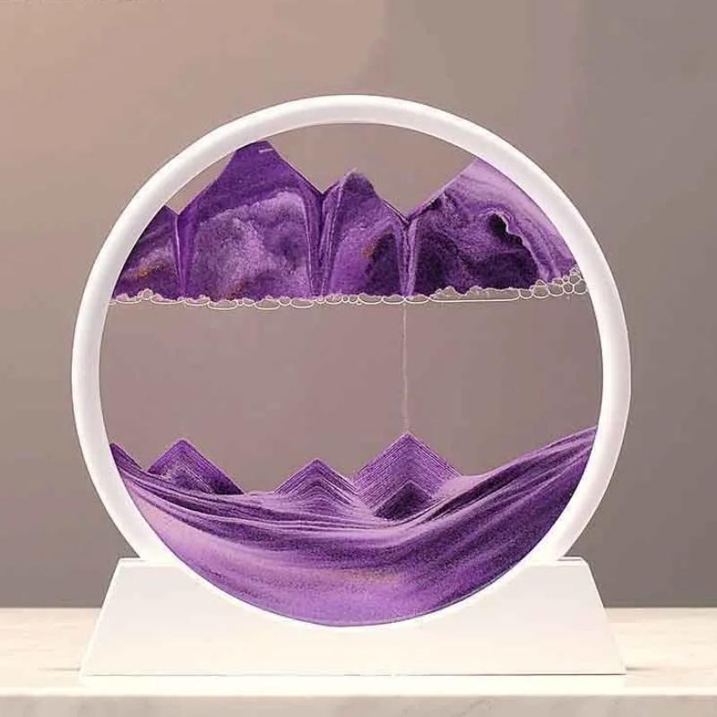 12 inch 3D nisip mișcătoare clepsidra de mare adâncime nisip imagine artă rotundă artizanat din sticlă care curge nisip pictură living decor acasă