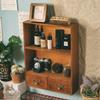 1pc 2/9 Squares Vintage Wooden Dividers Organizer with 2 Drawers,Makeup&perfume&dolls Display Container Cabinet.