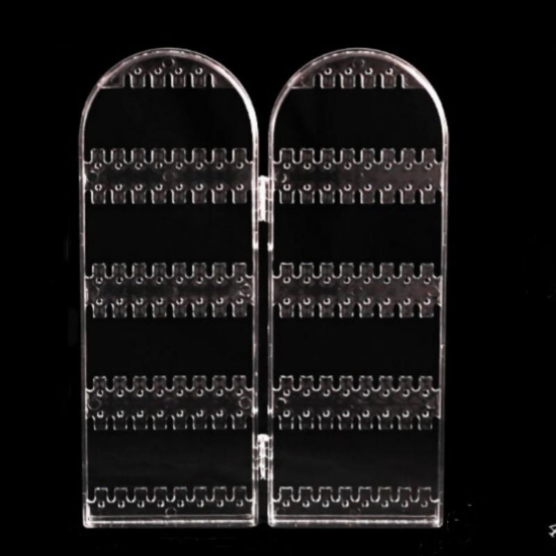 

Стойка для ювелирных изделий, ожерелья, кольца, пластиковый складной держатель, большая вместимость, вешалка для хранения браслетов с отверстиями для сережек-гвоздиков