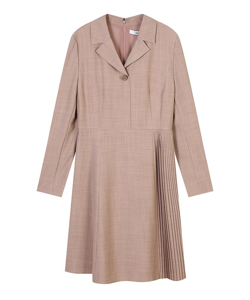 ECOLEDEPARIS Asymmetrical Pleated Collar Dress_Pb28Woa002A