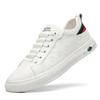 New Shoes for Men Genuine Leather Casual Shoes Street Trend White Flat Skateboard Shoes Man Cow Leather Lace-up Sneakers