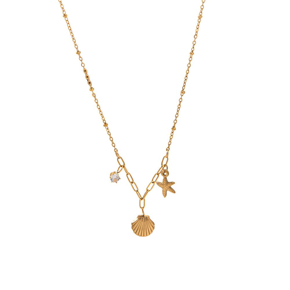 Summer New Necklace Female Starfish Shell Pendant Jewelry Light Luxury Fashion Niche High-end Accessories