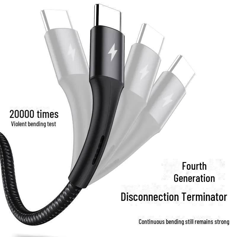 PISEN 3-in-1 Braided Fast Charging Cable for Apple & Huawei Devices