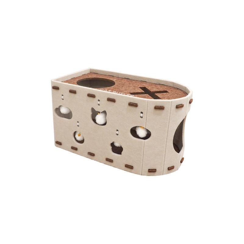 Cat scratching board cat litter integrated wear resistant scratch can not drop debris felt cat drilling claw board toy