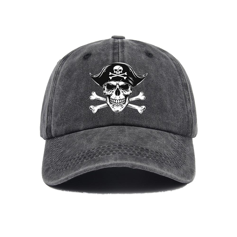 Pirate Skull Cross Swords Baseball Cap Adjustable Outdoor Polyester Graphic Cap Unisex Casual Hat