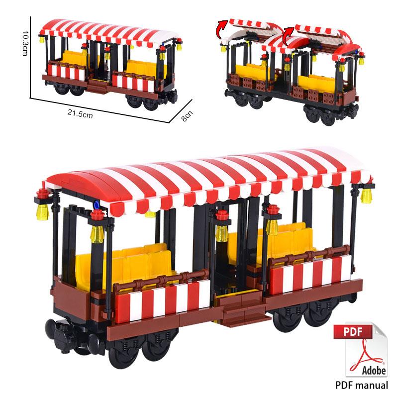 Idee Esperte Creative Città Natale Retro Carrozza Turistica Carro Armato Treno MOC Espresso Ferroviario Mattoncini Blocchi da Costruzione Giocattoli