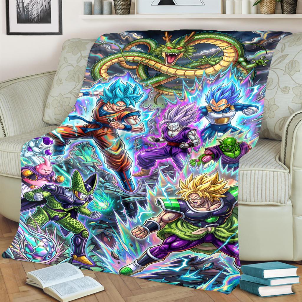 Warm Soft Dragon Ball! Print Blanket Flannel for Bedrooms, Sofas, Beds, Chairs, Picnics, Travel