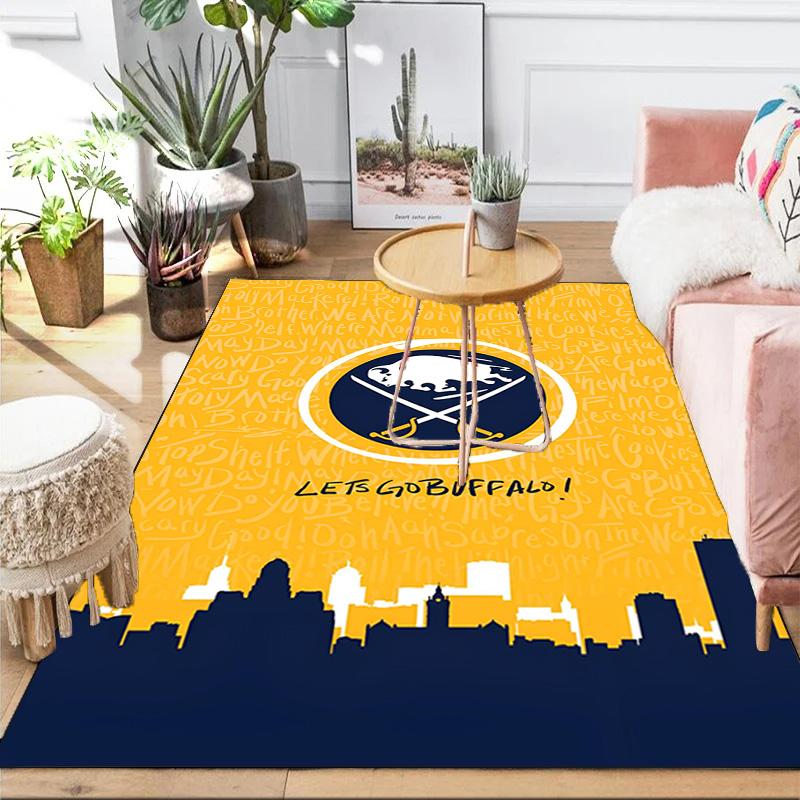 Sabres Hockey Team Spirit Area Rug Suitable for Indoor And Outdoor,Carpets for Kitchens, Homes, Offices, Living Rooms,Home Decor,Christmas Gift