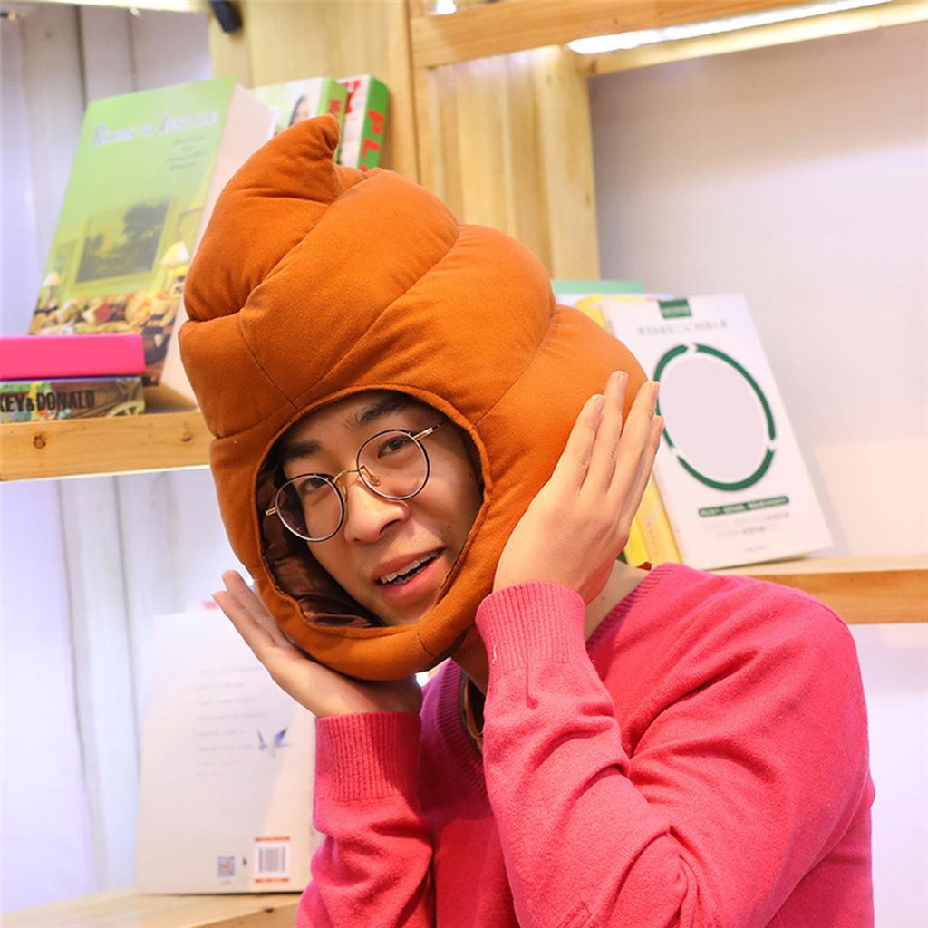 Funny Plush Fake Poop Hat Gag Headwear Cosplay Photo Props Costume