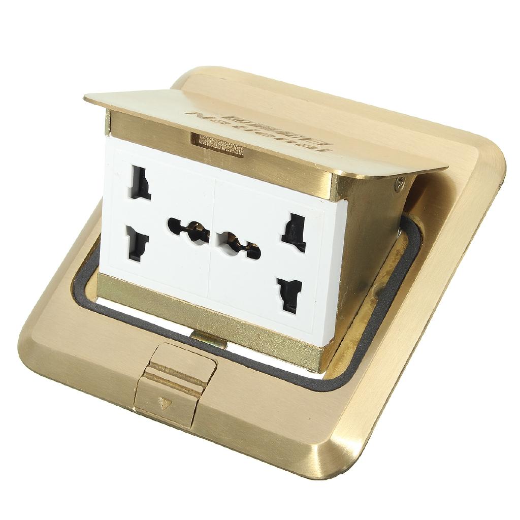 Universal 250V Floor Ground Outlet Socket 6 Prong Receptacle For Kitchen Office Home Outlet