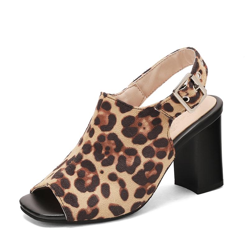 Women's High-heeled Sandals Spring and Summer New Thick-heeled Large-size Fish-mouth Sandals