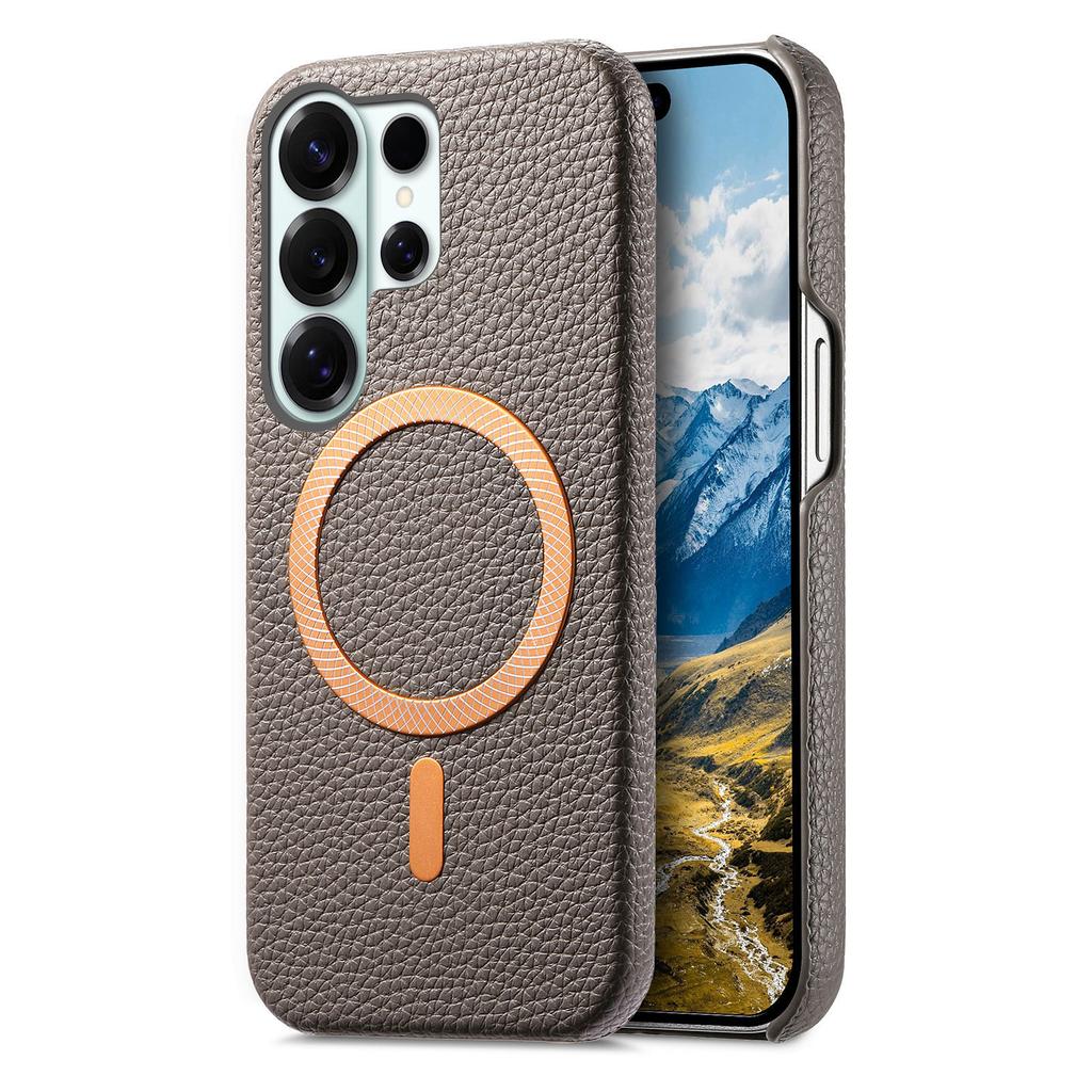 S26U Business Sle Magnetic Leather Case for Samsung S26Ultra S25Edge S24 Plus S23FE A57/37/17/07 A56/36/35 Wireless Charge Cover