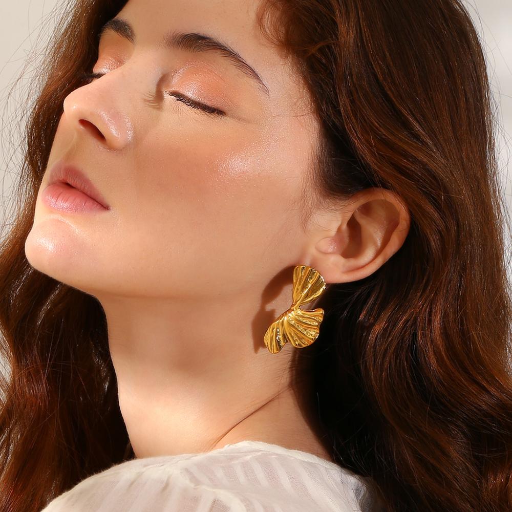 MamacitaSlay Popular Elegant Flower Elements Gold Plated Silver Color Woman stainless steel earrings Luxury quality jewelry