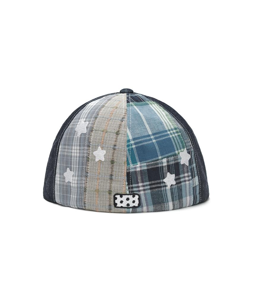 HUG YOUR SKIN Patchwork Denim Snapback (Blue)