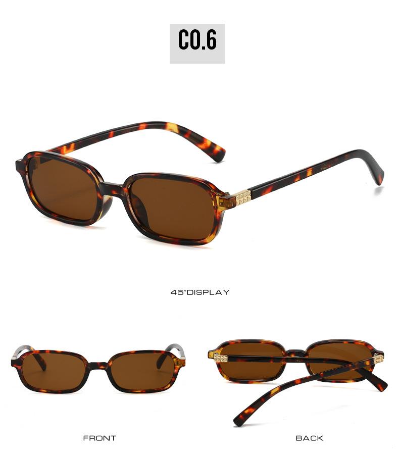 New Vintage Sunglasses Men Women Trendy Eyewear High Quality Rectangle Sun Glasses UV400 Shades Eyepiece Small Square Glasses