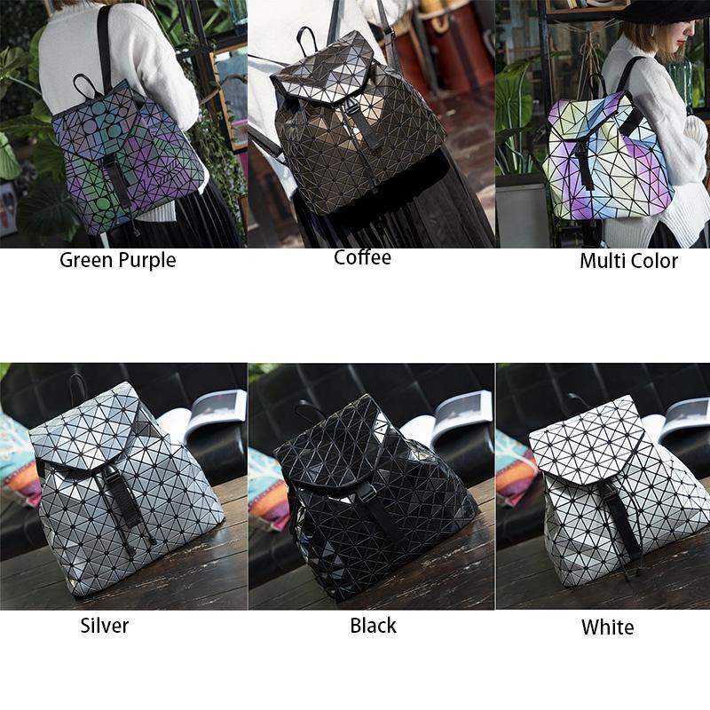 Premium Quality Geometric Lattice Sequins Backpack Large Fashionable Schoolbag