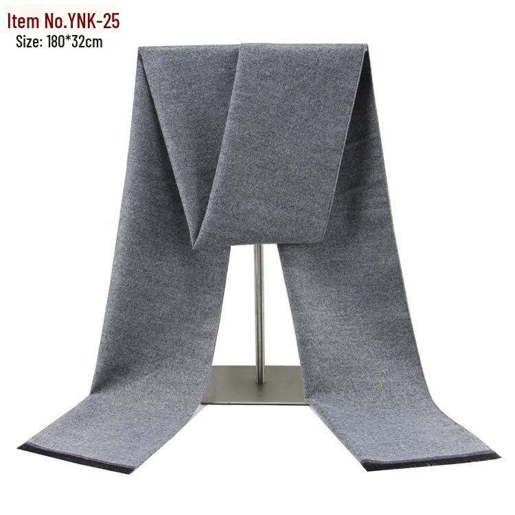 2026 Men's Winter Warm Plaid Scarf - European & American Style, Imitation Cashmere, Long Scarf