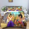 Copripiumino Libro della Giungla Serie Principesse Set Piumone Biancheria da Letto 3D Biancheria da Letto per Bambini Set 3 Pezzi 1 Copripiumino Misura King Size