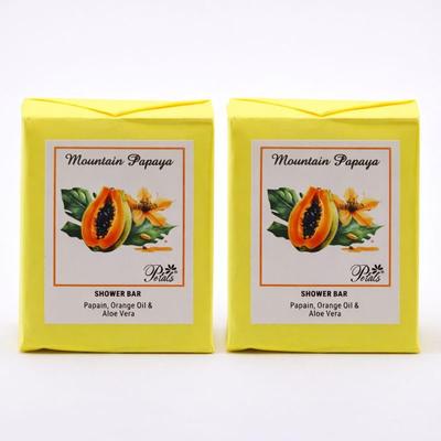 RSINC Mountain Papaya Bath Soap Bars Combo Pack with Papaya Extract – Refreshing Fragrance, Smooth Skin, All Skin Types, 2x100g.