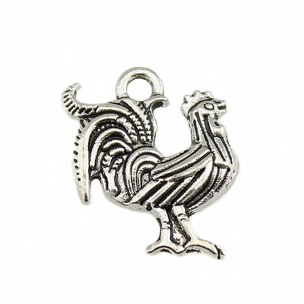 

10шт подвески в виде петуха античное серебро цвет цинковый сплав 22х18мм