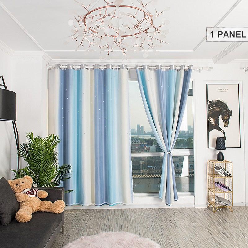 

Двухслойная Звездная Тюлевая Занавеска Блэкаут Декор Гостиной Спальни DarkBlue,100*200cm/39.4*78.7in