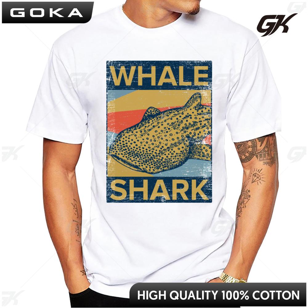 

Vintage Sea Animals Tops Whale Shark Ray Print Mens TShirt ONeck Men Short Sleeve Male Casual Streetwear Unisex clothes 4XL