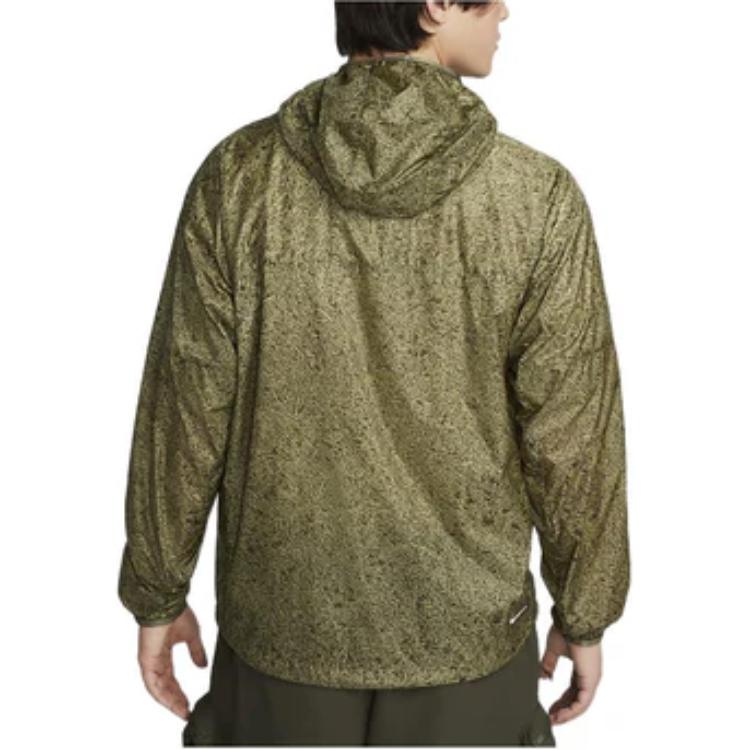 Nike Casual Camouflage Print Long Sleeve Jacket Men Outerwear Khaki DO6269-334
