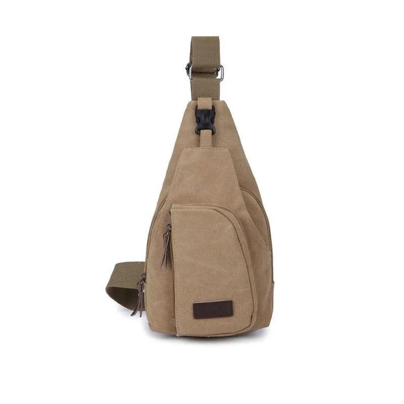 2022 Brandneu Herren Vintage Canvas Leder Umhängetasche Sling Brusttasche Multifunktional Outdoor Kleine Umhängetasche