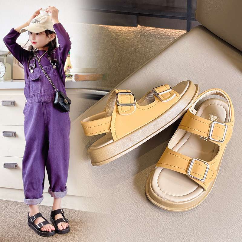 

Children s sports sandals 2025 summer new little girl medium and older children baby soft-soled princess shoes boys beach shoes 37 yards/inner length 23.1cm