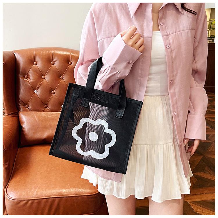 

2025 лето новая сумка женская портативная сетчатая сумка для стирки прозрачная сетчатая косметичка чёрный